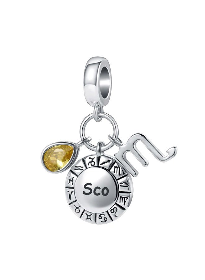 OutstandLong Scorpio Horoscope Zodiac Sign Teardrop Birthstone Birthday Charm Constellation Bead for Pandora Bracelet - Image 1