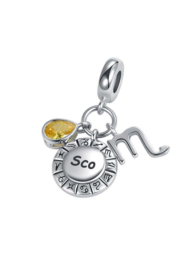 OutstandLong Scorpio Horoscope Zodiac Sign Teardrop Birthstone Birthday Charm Constellation Bead for Pandora Bracelet - Image 2