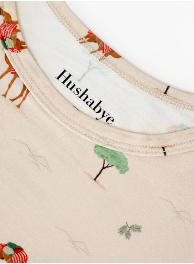Hushabye – Bamboo Pyjamas for Kids – Camel Print - Image 4