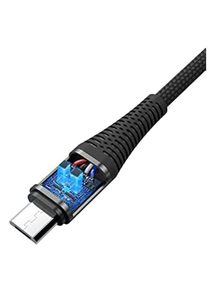 LAZOR Flow CM32 USB-A TO Micro-USB Fast Charging Cable, Premium 1 Meter, 2.4A Fast Sync and Charge Cable,Black - Image 3