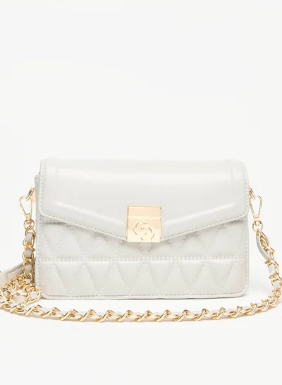 Celeste Quilted Crossbody Bag with Magnetic Closure and Chain Link Strap