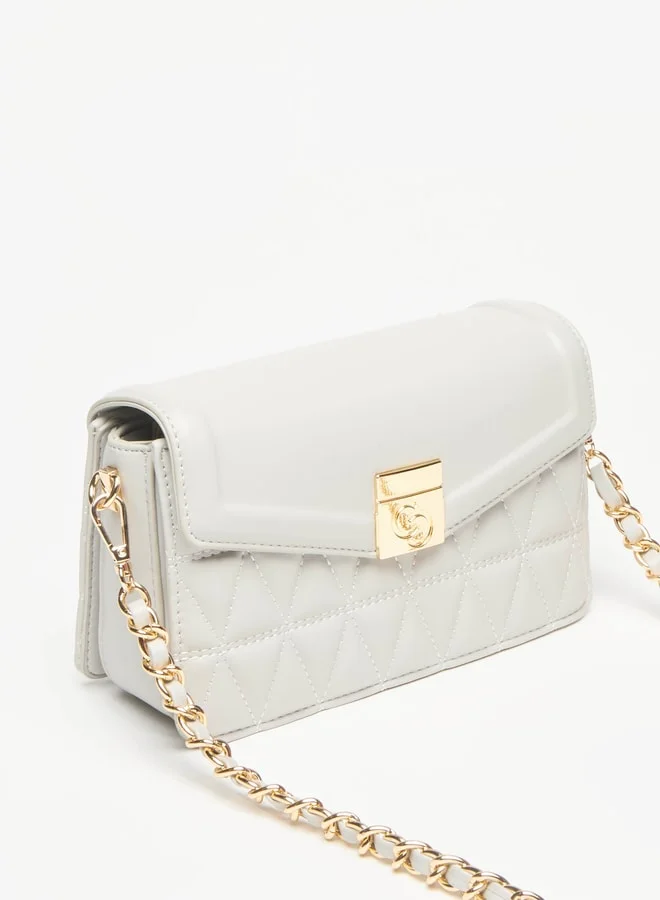 Celeste Quilted Crossbody Bag with Magnetic Closure and Chain Link Strap