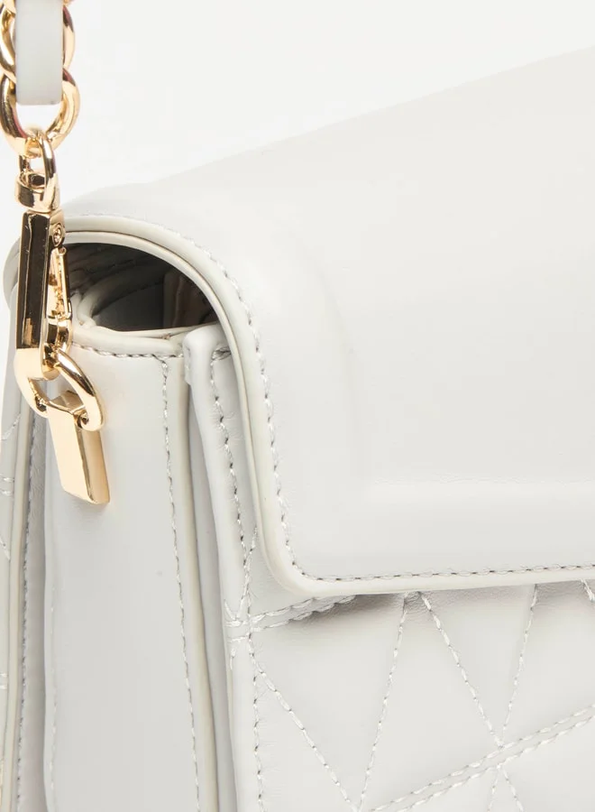 Celeste Quilted Crossbody Bag with Magnetic Closure and Chain Link Strap