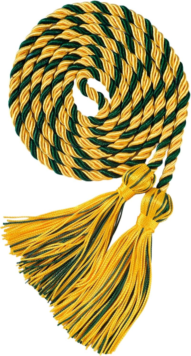UIALECG Graduation Honor Cords, 68" Long (Forest Green/Gold) - Image 1