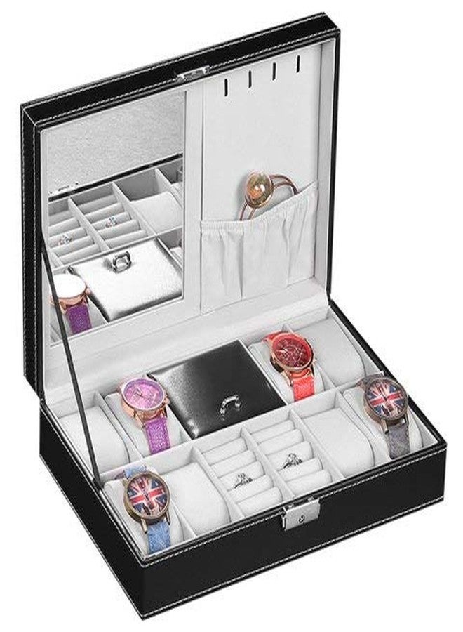 RONTENO Leather Men's & Women's Watch Box, Black - Image 4