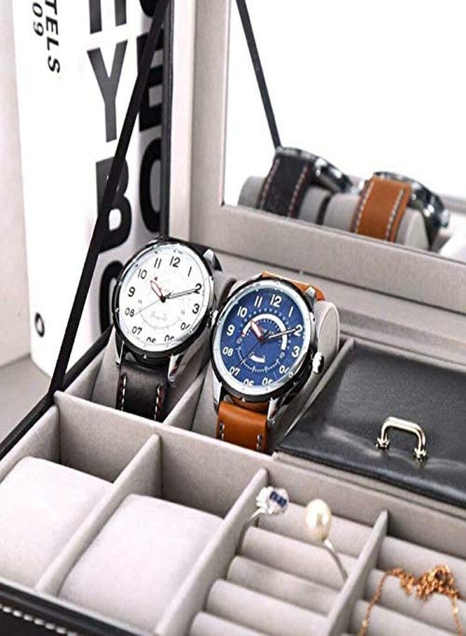 RONTENO Leather Men's & Women's Watch Box, Black - Image 3
