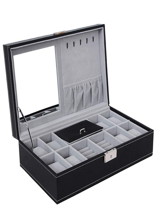 RONTENO Leather Men's & Women's Watch Box, Black - Image 1