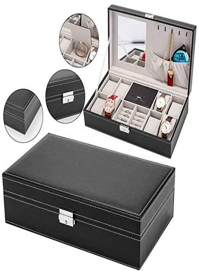 RONTENO Leather Men's & Women's Watch Box, Black - Image 2
