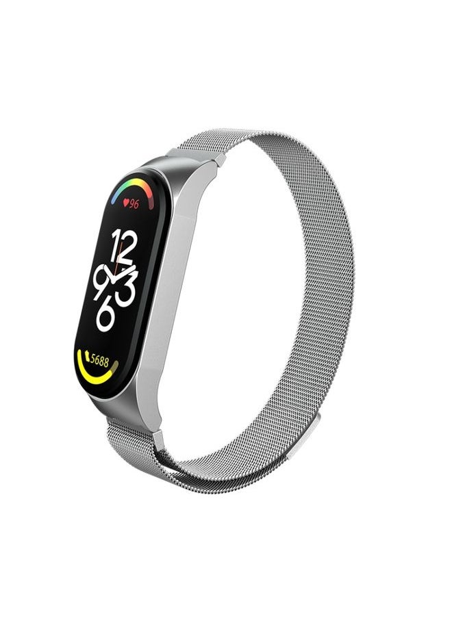 Generic - Replacement Strap For Xiaomi Mi Band 7 Milanese Metal Watch Band Silver - Image 1