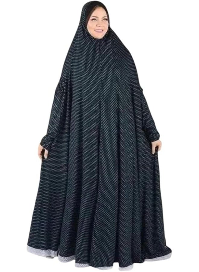 خمار صلاة طويل فضفاض . مريح من قماش ليكرا والقطن الناعم باكمام . ملحفة للنساء - Image 1