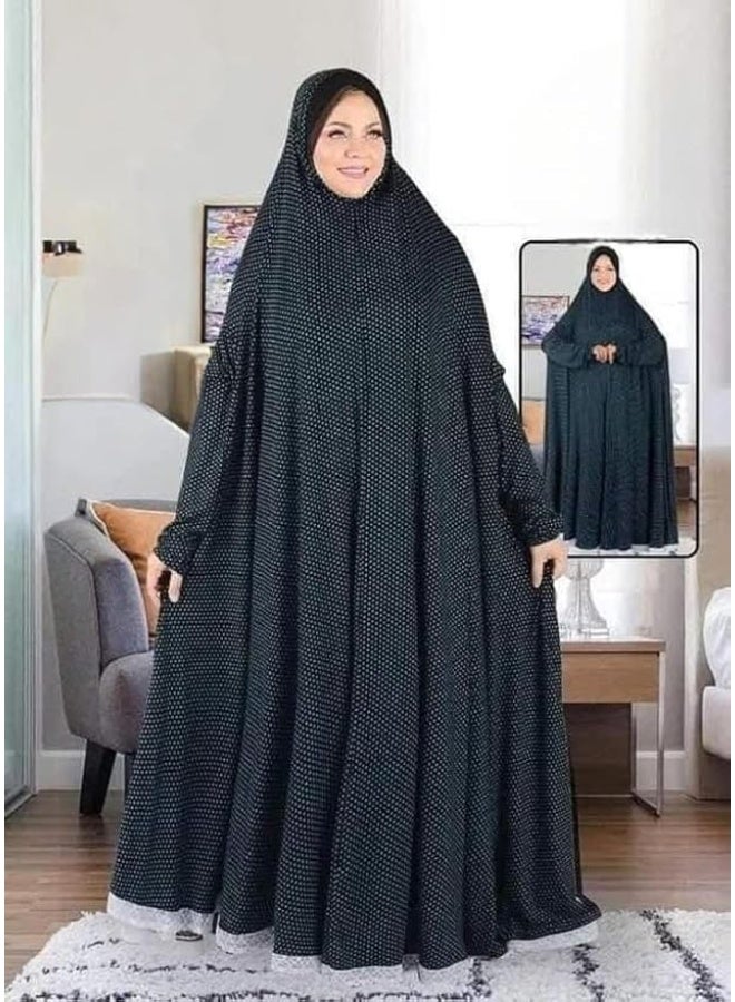 خمار صلاة طويل فضفاض . مريح من قماش ليكرا والقطن الناعم باكمام . ملحفة للنساء - Image 5