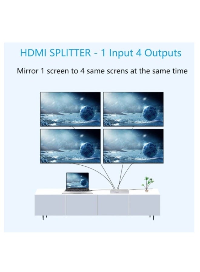 Terabyte 4Kx2K HDMI Splitter 1x4 1 in 4 out 4K with UHD splitter 2.0V W 12V 1A power adapter - Image 3