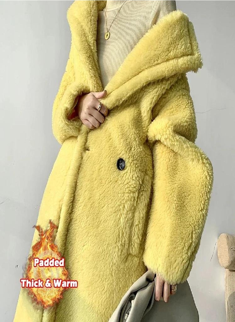 Eckek - Long Teddy Bear Jacket Coat Women Winter Thick Warm Oversized Chunky Outerwear Overcoat Women Faux Lambswool Fur Coats - Image 1