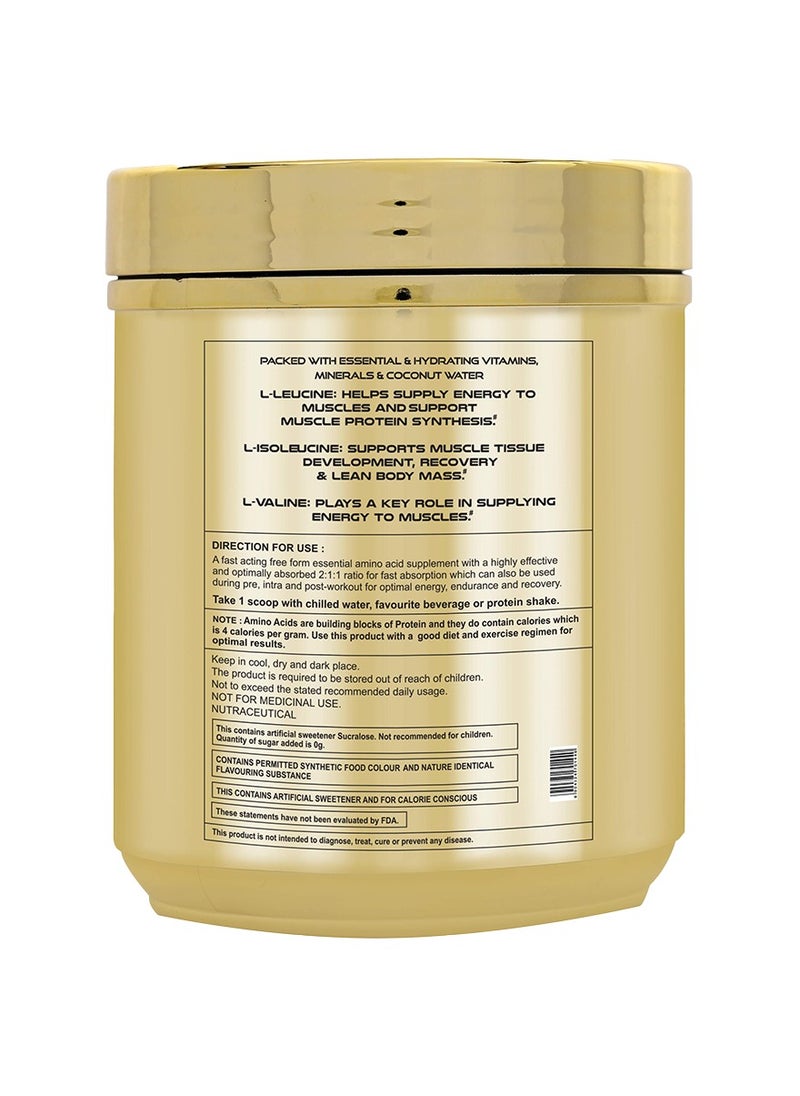 DIVINE NUTRITION - BCAA Gold Series in 2:1:1 Ratio with L-Leucine, L-Isoleucine & L-Valine 8g per Serving for Intra Workout Muscle Recovery with 31 Servings Blueberry (250g) - Image 1