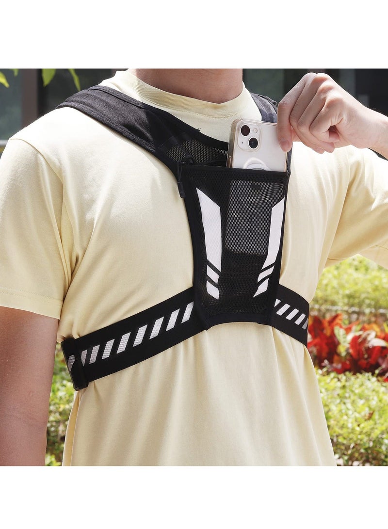 Generic , Running Phone Holder Vest, Chest Phone Pouch Training Lightweight, Waterproof Comfortable Breathable Mesh Pockets Men, Women - Image 5