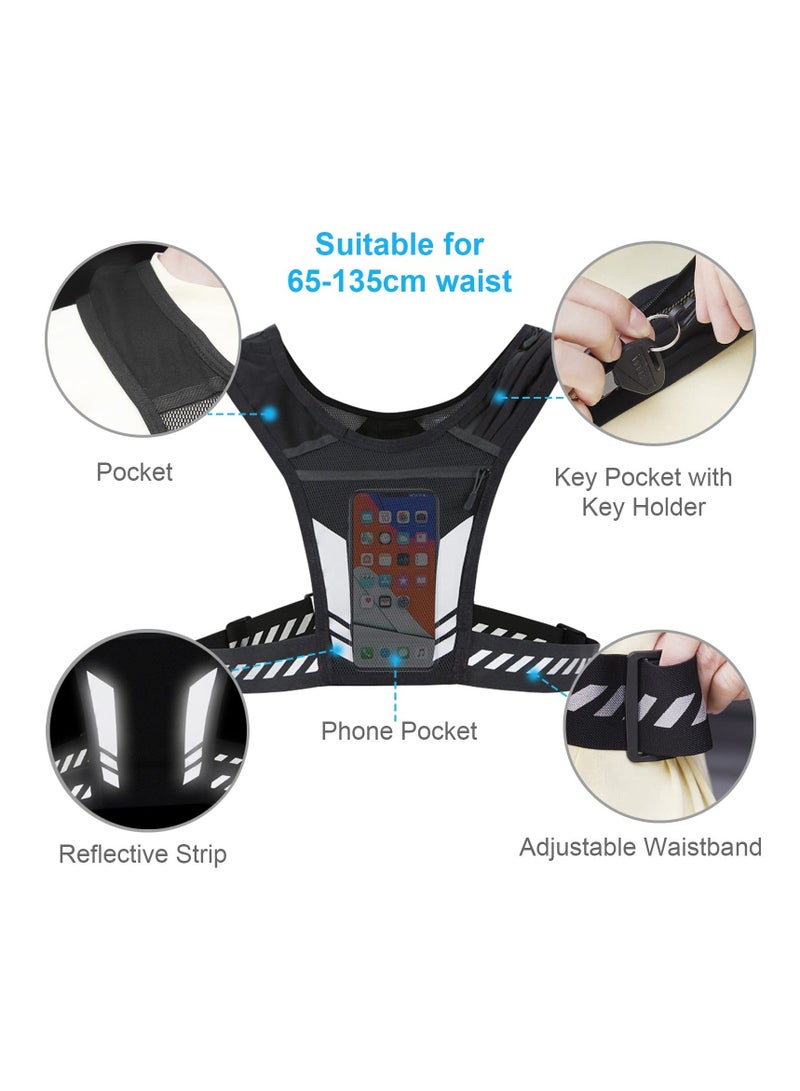 Generic , Running Phone Holder Vest, Chest Phone Pouch Training Lightweight, Waterproof Comfortable Breathable Mesh Pockets Men, Women - Image 3