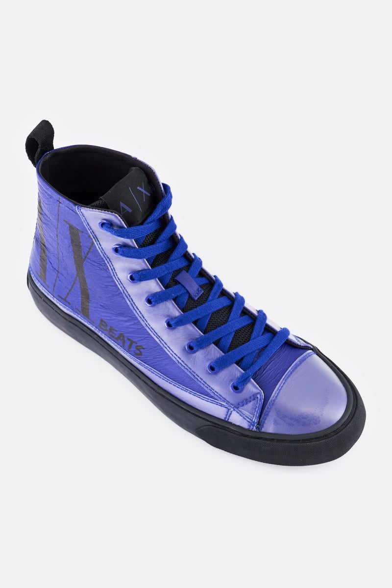 armani AX Armani Exchange Men Beats Lace Up Casual Shoes, Blue - Image 1