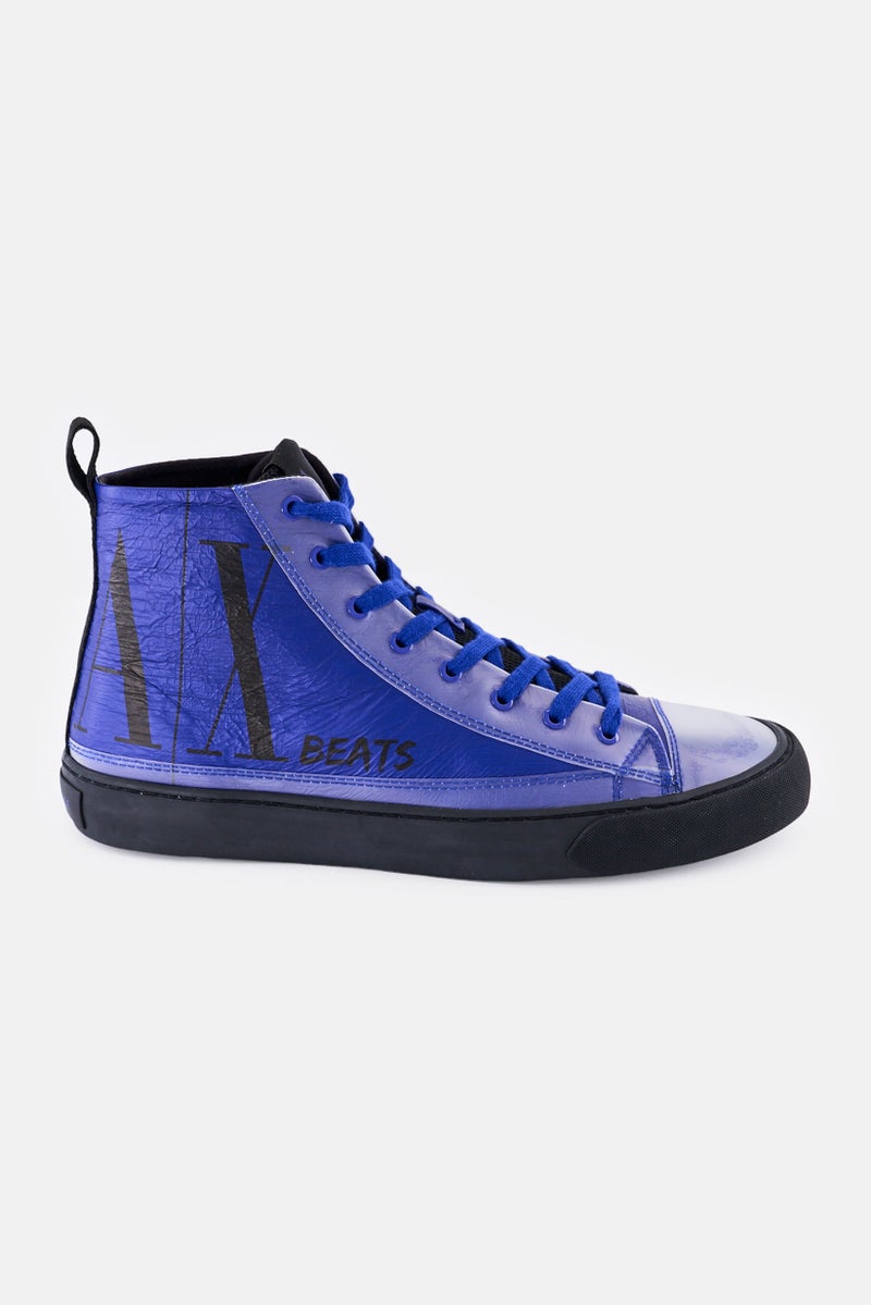 armani AX Armani Exchange Men Beats Lace Up Casual Shoes, Blue - Image 4