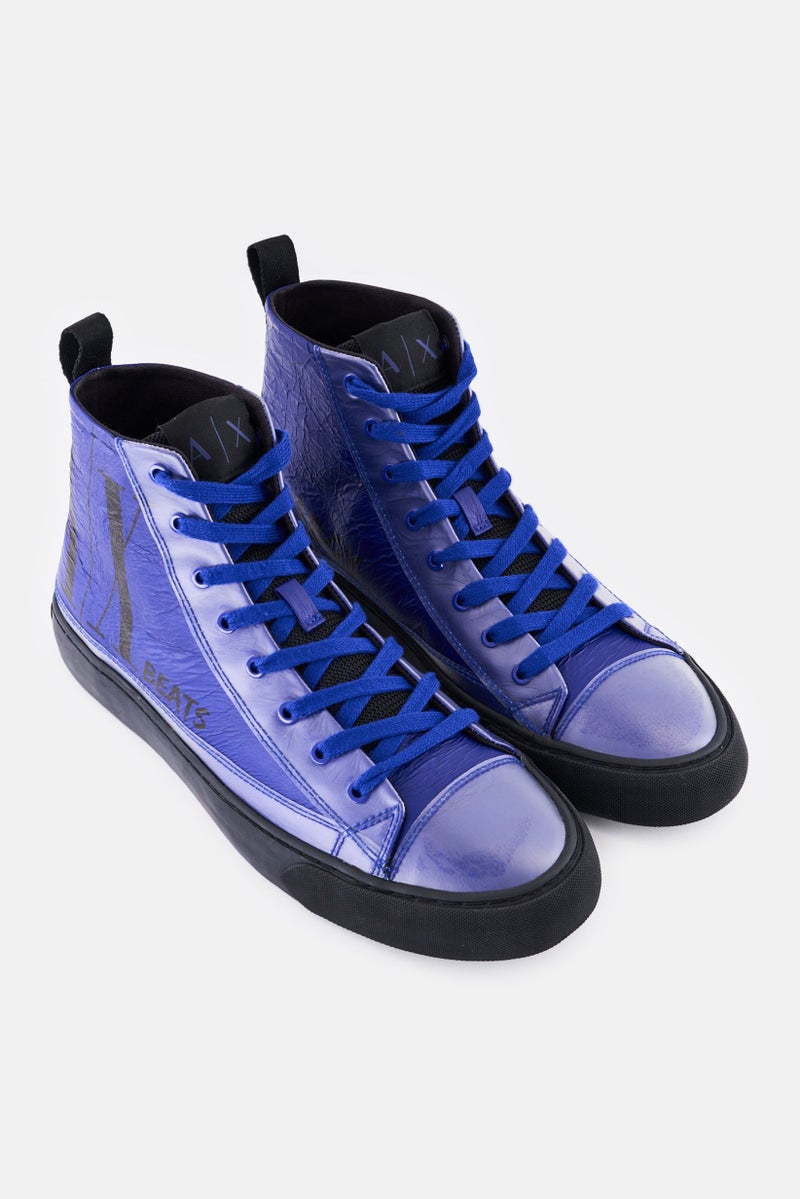 armani AX Armani Exchange Men Beats Lace Up Casual Shoes, Blue - Image 3