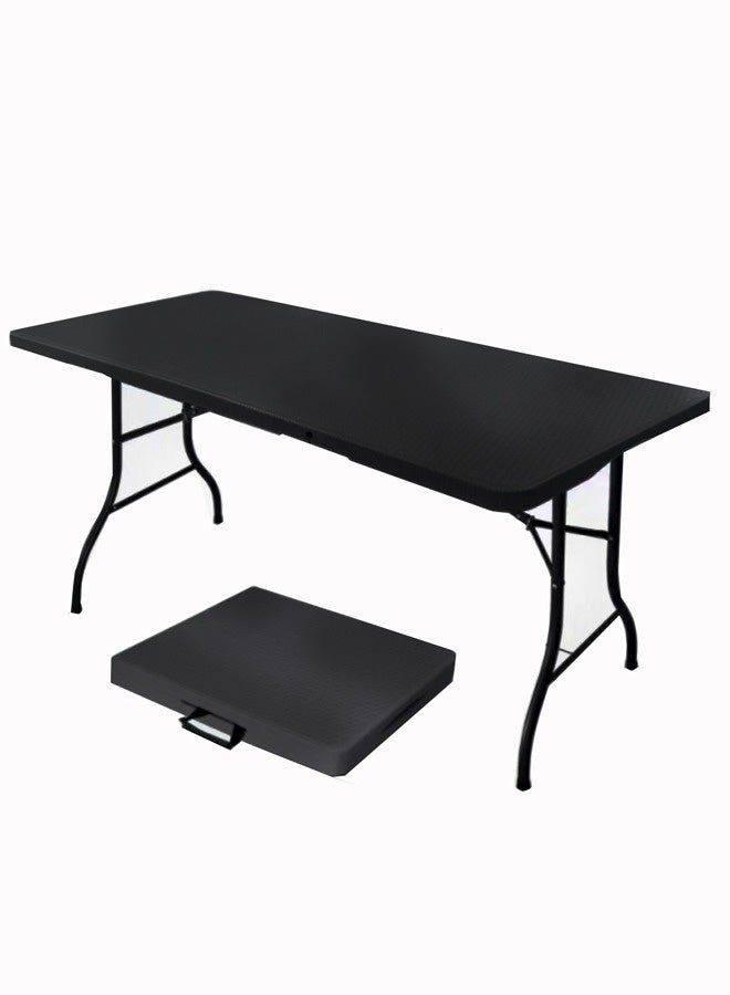 Egg Black Folding Camping Table Portable Picnic Dining Table Lightweight Durable Steel Legs Waterproof Surface Indoor Outdoor BBQ Party Travel - Image 1