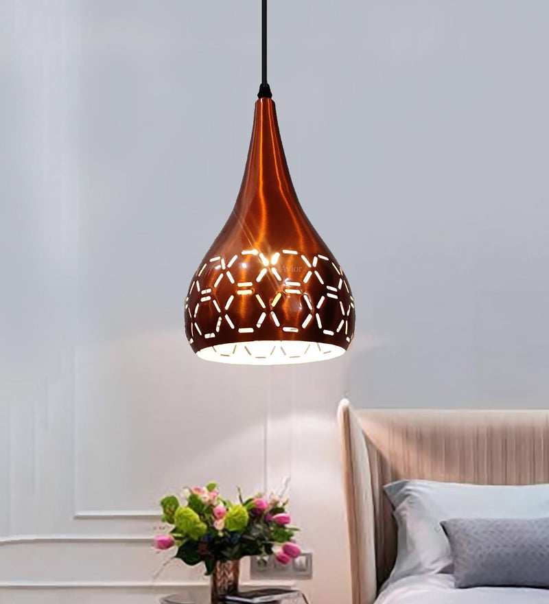Lyse Decor Bedroom Hanging Lights, Ceiling Lamps for Living Room, Hanging Lights for Restaurants, Jhoomar and Dining Lights (Copper) - Image 1
