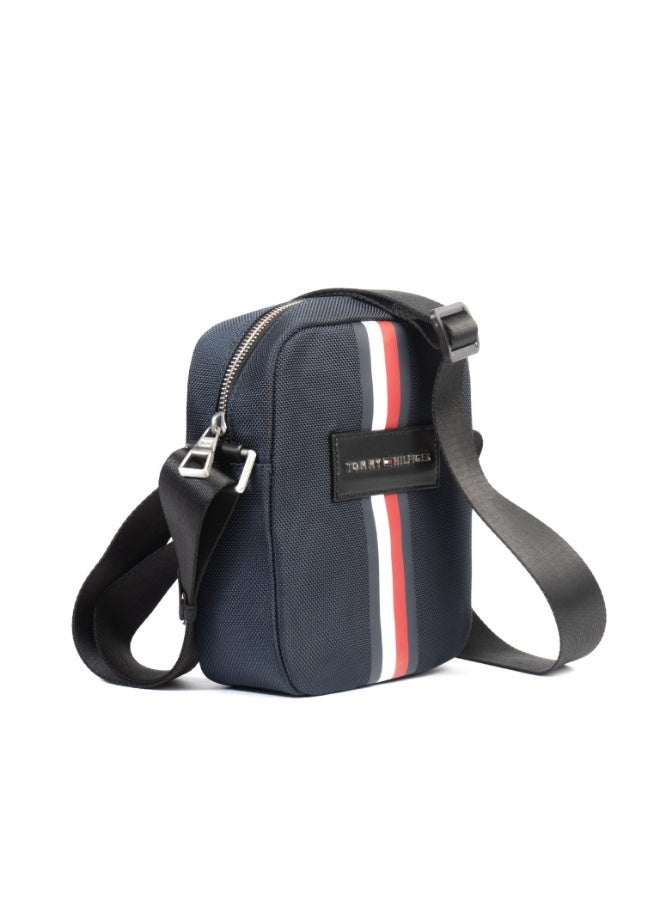 Hilfiger Denim Men’s Blue Crossbody Bag by Tommy Hilfiger – Compact Sporty Fabric Shoulder Bag with Signature Stripe - Image 2
