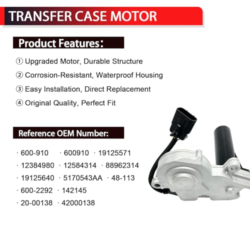 NITOYO 600-910 4WD Transfer Case Shift Encoder Motor Compatible with 2003-2010 Cadillac Escalade, Chevy Avalanche Silverado Suburban Tahoe, Dodge Ram, GMC Sierra Yukon, Replace # 12384980 19125571 - Image 3
