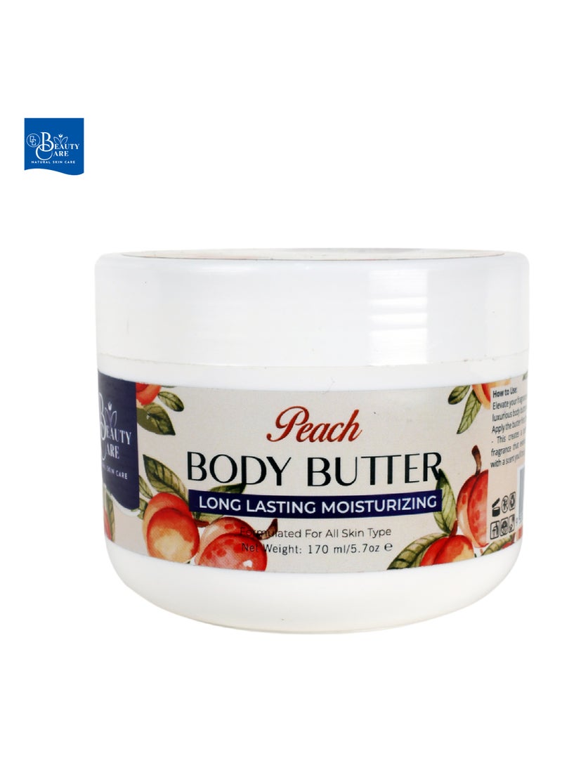 GC Beauty Care GC Beauty Care Peach Body Butter – 170ml / 5.7oz – Long-Lasting Moisturizer with UVA & UVB Protection – For All Skin Types  - Image 1
