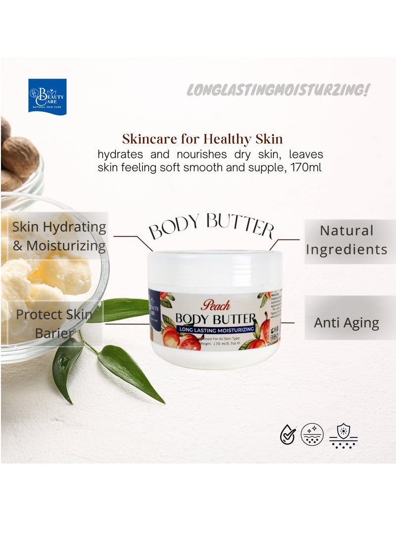 GC Beauty Care GC Beauty Care Peach Body Butter – 170ml / 5.7oz – Long-Lasting Moisturizer with UVA & UVB Protection – For All Skin Types  - Image 2