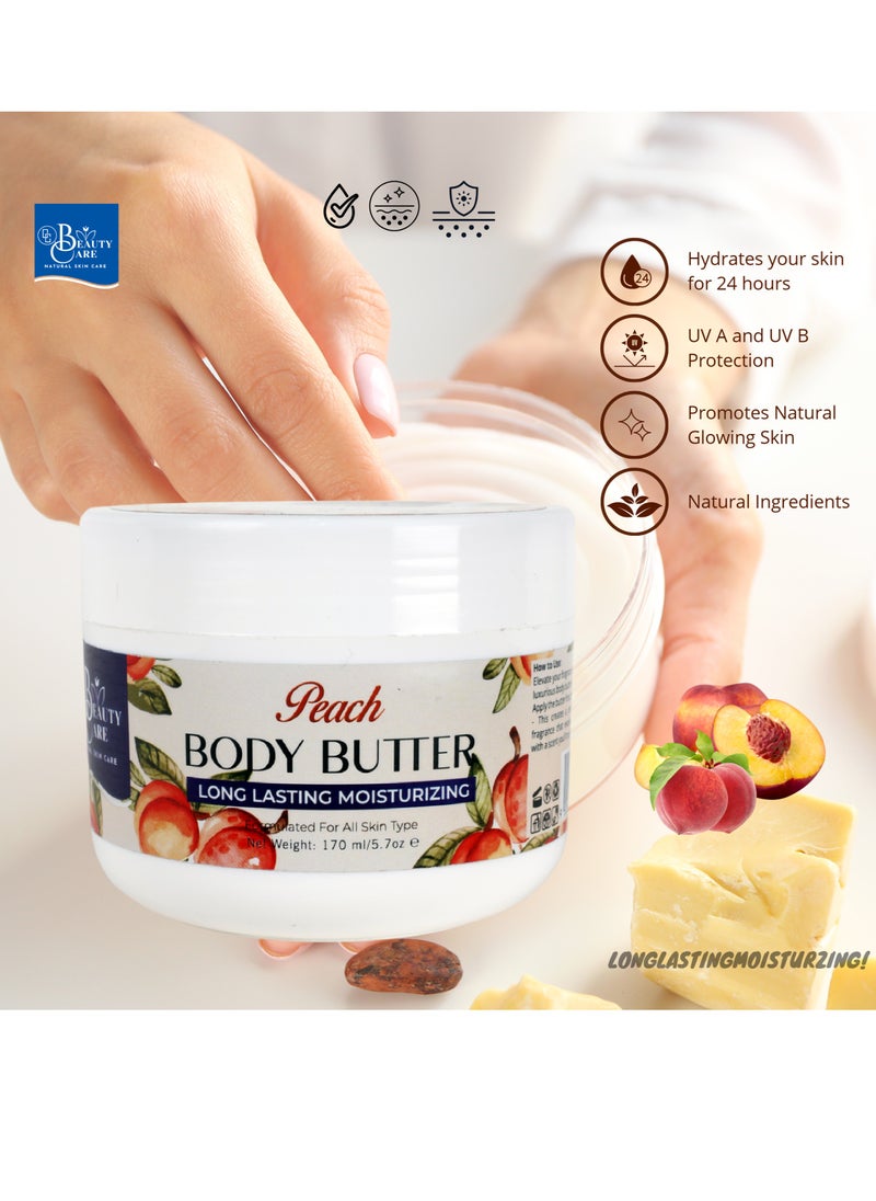 GC Beauty Care GC Beauty Care Peach Body Butter – 170ml / 5.7oz – Long-Lasting Moisturizer with UVA & UVB Protection – For All Skin Types  - Image 3