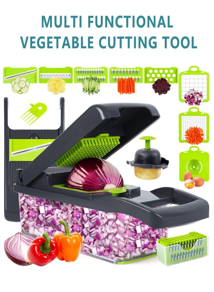 Kitchen multifunctional vegetable cutting tool，Multifunctional 13-in-1 Food Cutter  - Image 1