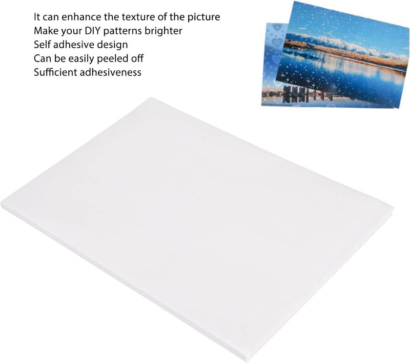 50 Sheets A4 Size Holographic Cold Laminating Film, Self Adhesive Cuttable Laminate Sheet for Badge Making, Oil Painting, and More (Matte Film) - Image 2