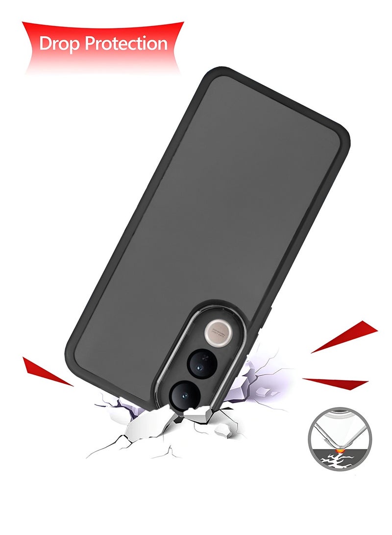 Wtech vivo V50 Lite 5G 2025 Soft Transparent TPU Silicone Ultra Thin Phone Stylish Electroplated Camera Border Back Case Cover - Black - Image 3