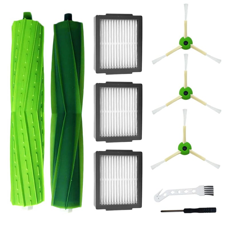 HASTHIP HASTHIP Compatible with iRobot Roomba i Series 10Pcs Replacement Parts for iRobot Roomba i Series Including MultiSurface Rubber Brush EdgeSweeping Brushes Filters Cleaning Brush Screwdriver - Image 1