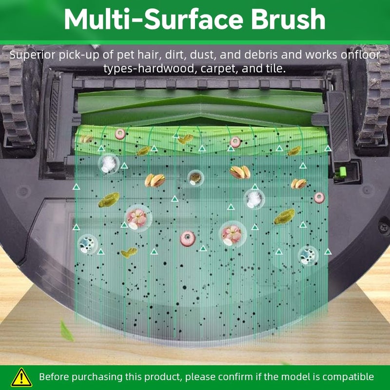 HASTHIP HASTHIP Compatible with iRobot Roomba i Series 10Pcs Replacement Parts for iRobot Roomba i Series Including MultiSurface Rubber Brush EdgeSweeping Brushes Filters Cleaning Brush Screwdriver - Image 2