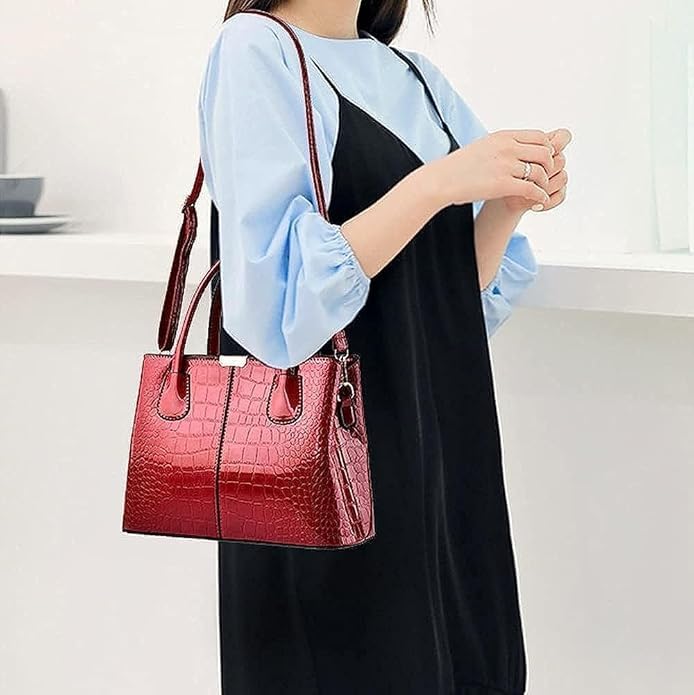 NOJTI Women’s Handbag Tote Bag Premium PU Leather Shoulder Bag with Top Handle & Detachable Strap – Stylish Large Capacity Purse for Office, Casual & Party Use (MaroonC) - Image 5