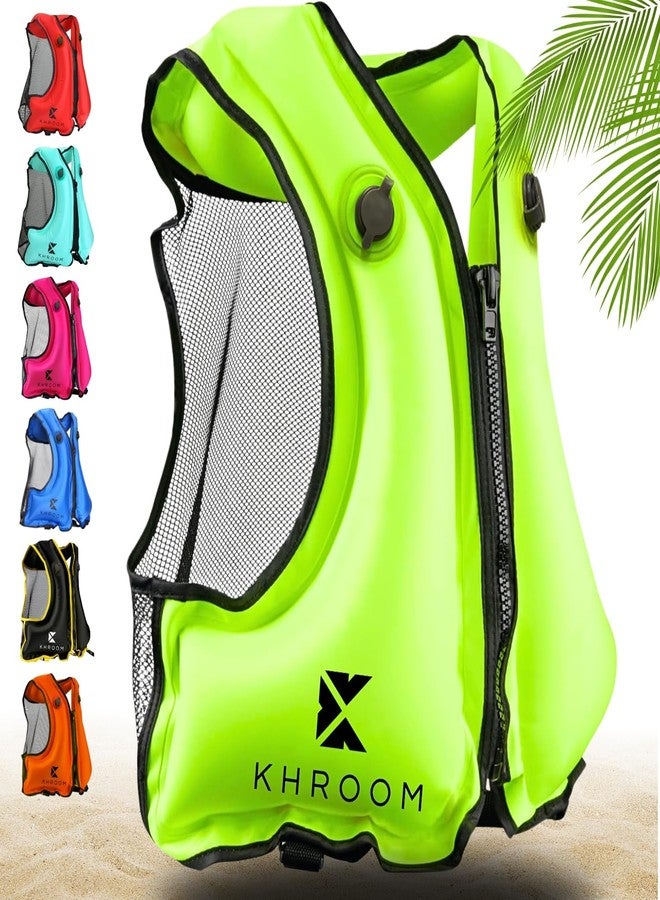 Khroom Inflatable Snorkel Vest for Adults and Teens | 150-190 cm Height | up to 100 kg | Complies with strict EU standard | Buoyancy Jacket for Snorkeling and SUP - Lightweight Snorkel Vest (Yellow) - Image 1