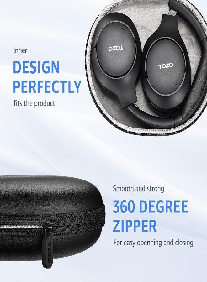 TOZO غطاء حقيبة سماعات TOZO لسماعات Soundcore Life Q20 TOZO HT3 HT2 HA1 HT1 اللاسلكية، مقاوم للخدوش، مقاوم للماء والغبار، جيب للكابل، حقيبة تخزين من الجلد الصناعي، حقيبة فقط، أسود - Image 4
