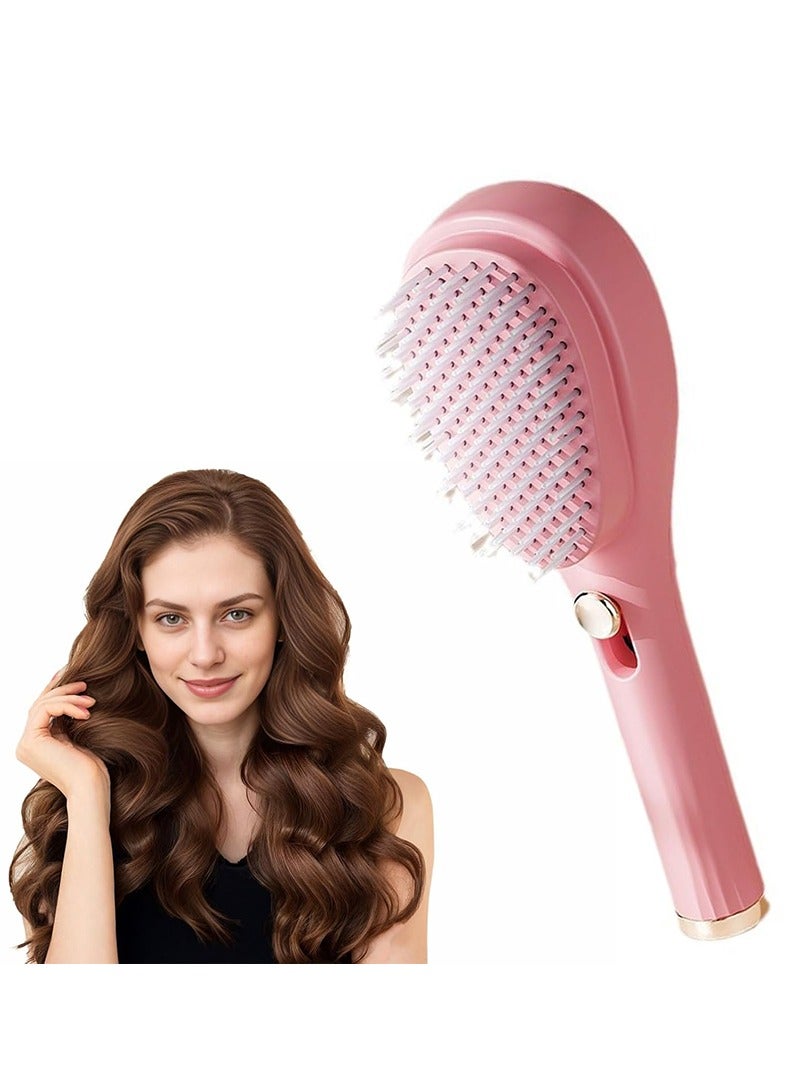 One Click Telescopic Self Cleaning Hair Brush Hair Comb Anti Static Massage Hair Comb Eliminates Knots Detangling Hairbrush for Wet and Dry Hair All Hair Types - Image 1