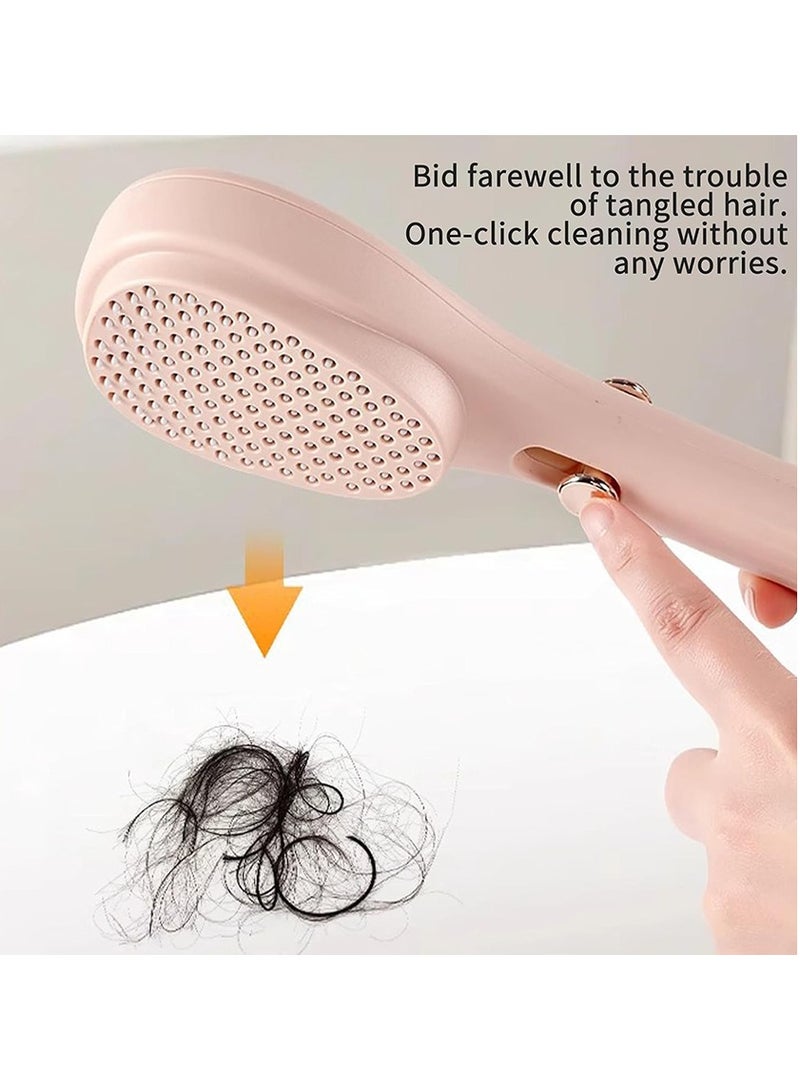 One Click Telescopic Self Cleaning Hair Brush Hair Comb Anti Static Massage Hair Comb Eliminates Knots Detangling Hairbrush for Wet and Dry Hair All Hair Types - Image 2