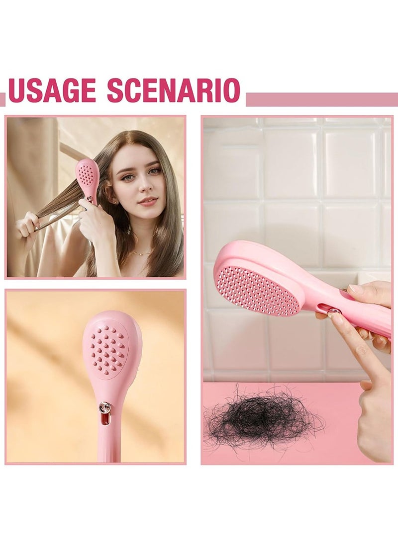 One Click Telescopic Self Cleaning Hair Brush Hair Comb Anti Static Massage Hair Comb Eliminates Knots Detangling Hairbrush for Wet and Dry Hair All Hair Types - Image 3