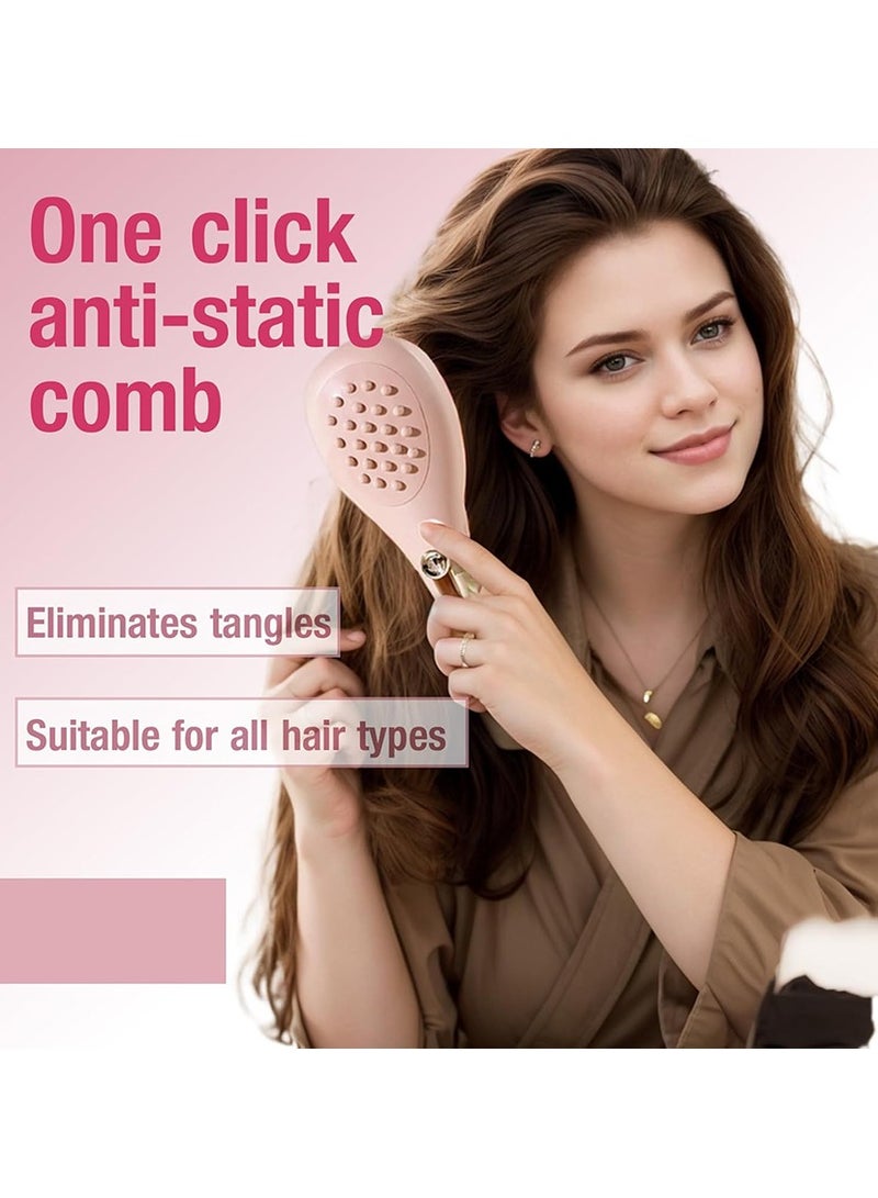 One Click Telescopic Self Cleaning Hair Brush Hair Comb Anti Static Massage Hair Comb Eliminates Knots Detangling Hairbrush for Wet and Dry Hair All Hair Types - Image 4