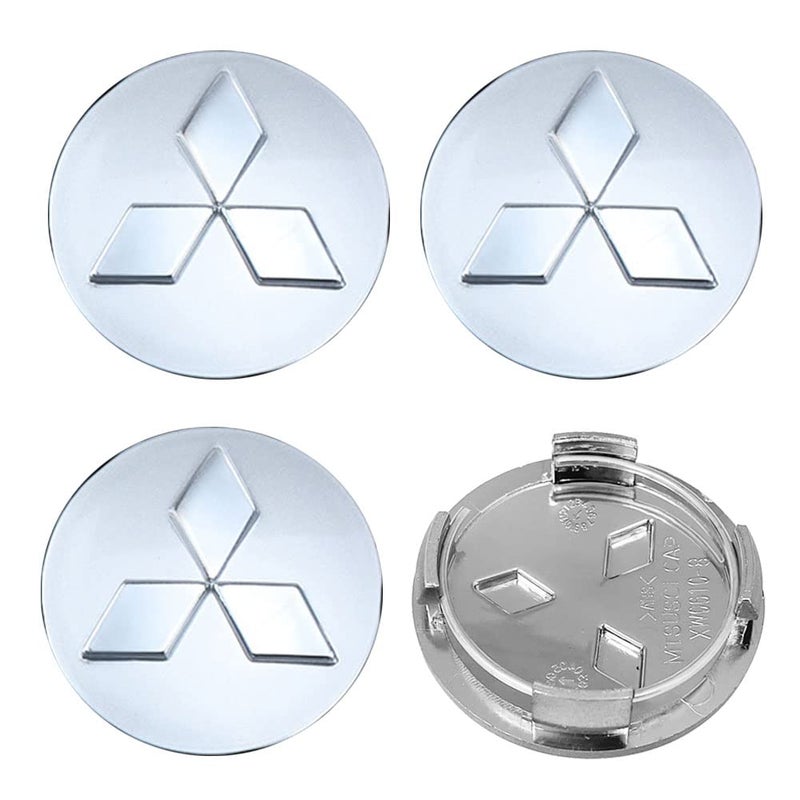Thcbme 4PCS Wheel Center Caps for Mitsubishi Eclipse Spyder Pajero Sport Endeavor, 60mm/2.36" Car Wheel Hub Caps ABS Rim Center Hub Cover (Silver) - Image 5