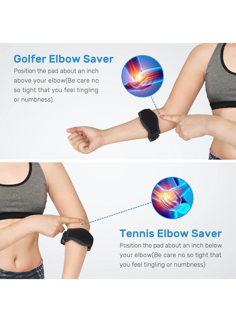Sweet seven Adjustable Elbow Brace 2-Pack for Tendonitis - Golf and Tennis Elbow Relief for Men and Women - Image 2