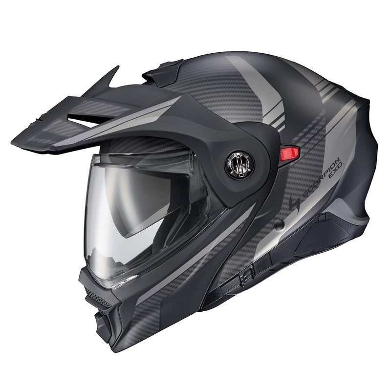 ScorpionEXO AT960 Modular Adventure Street Adult Motorcycle Helmet with Bluetooth Ready Speaker Pockets DOT ECE Approved Monk Phantom  Small
