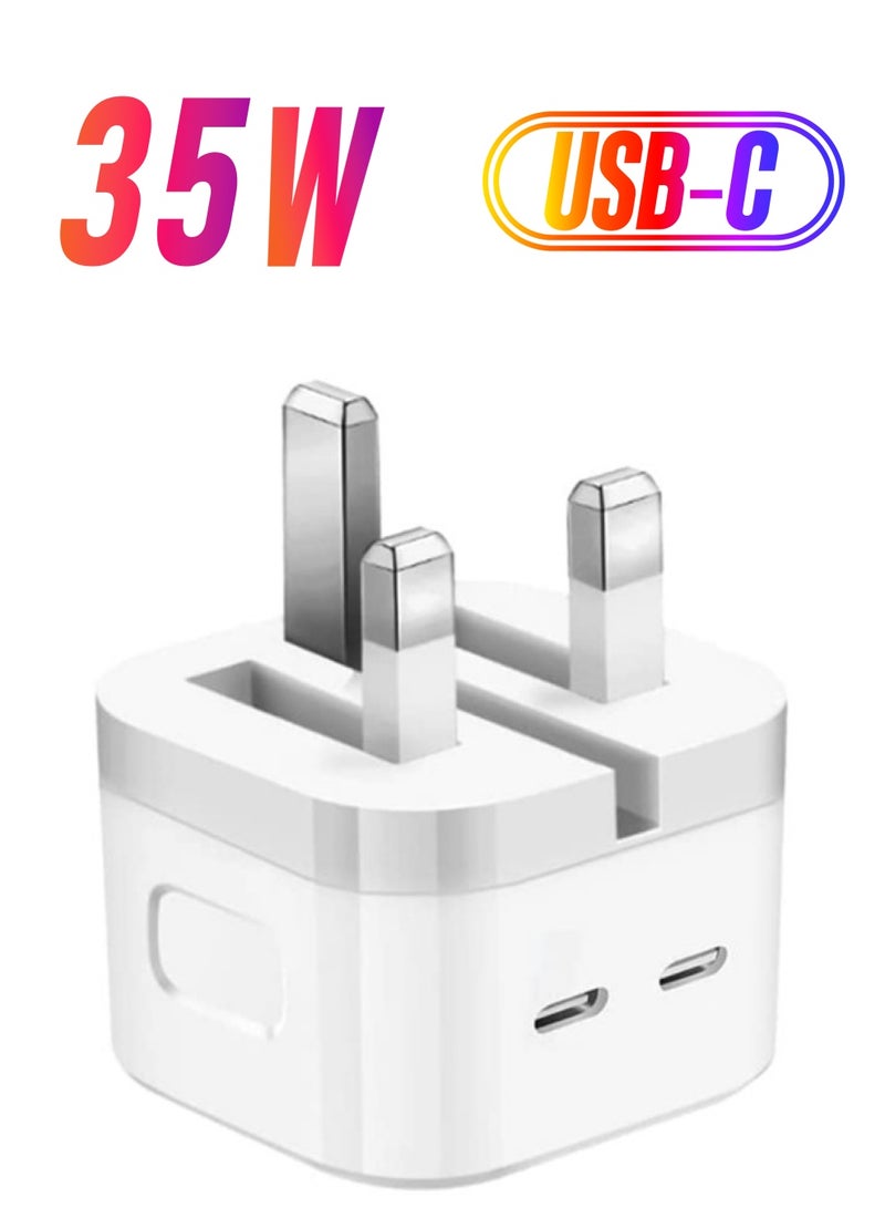 ELTRAZONE 35W Dual Ports Fast Charging USB-C+C Power Adapter For Mobile iPhone 13 14 Series - Image 1