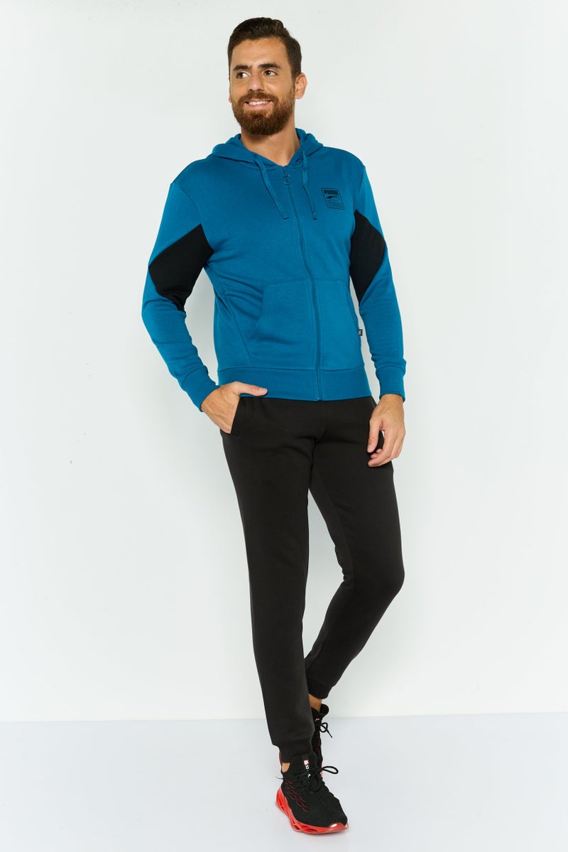 PUMA ملابس رياضية للرجال بأكمام طويلة مناسبة، سويت شيرت خارجي، أزرق مائل إلى الأخضر - Image 4