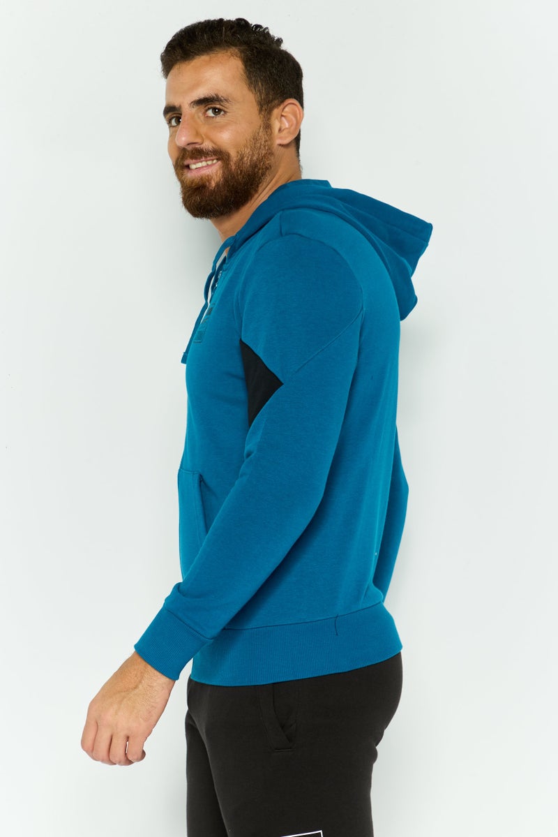 PUMA ملابس رياضية للرجال بأكمام طويلة مناسبة، سويت شيرت خارجي، أزرق مائل إلى الأخضر - Image 2