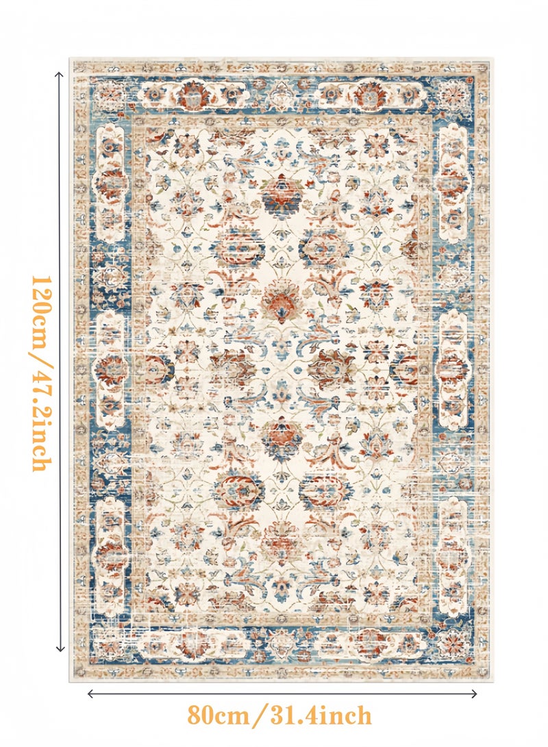 Retro Persian style living room coffee table bedroom carpet - anti slip, stain resistant, easy to clean, washable, soft and comfortable area carpet - Image 1