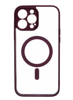 Generic Silicone Back Phone Protection Cover With Magnetic Magsafe And Safety Edges For Iphone 13 Pro Max - Transparent Wine  - Image 1